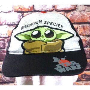 Baby Yoda "Unknown Species" Adjustable Snapback Hat Star Wars Kids Cap Black & G